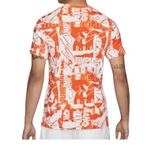 Air Jordan Men's XL Electro Orange Jump All Over Print Crew Neck Tee